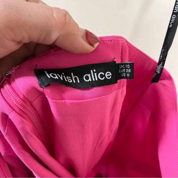 Lavish Alice One-Shoulder Cape Midi Dress size US 6 pink women’s - Picture 8 of 9